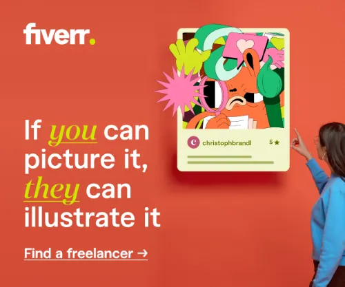 Fiverr illustration and banner design creative